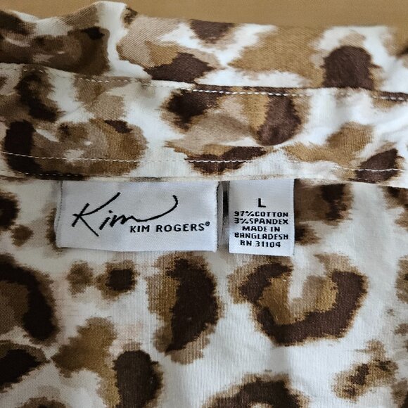 Kim Rogers Leopard Print Button-Front Jacket – Size L - Picture 8 of 8